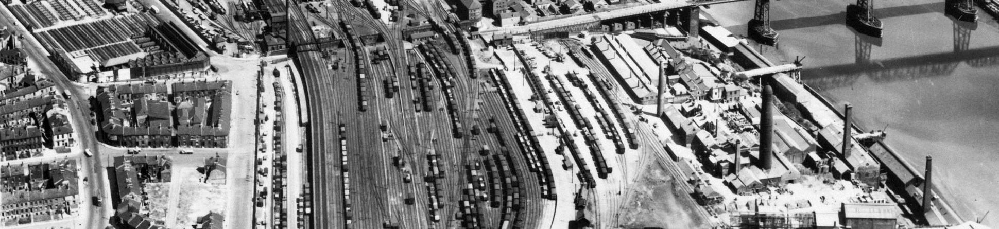Large goods depot at Newcastle from the air looking east