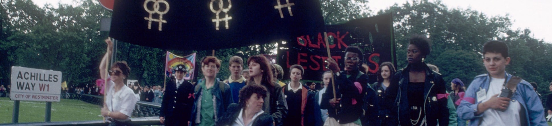 Lesbian Strength & Black Lesbians march at Lesbian and Gay Pride, London, 1987