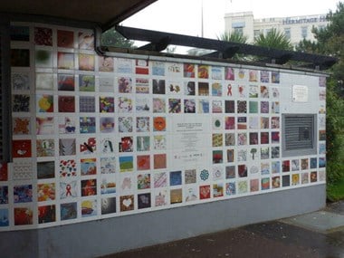 The Dorset AIDS Memorial made up of tiles