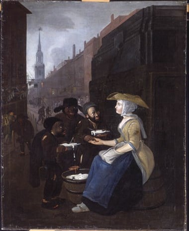The Curds and Whey seller, Cheapside, 18th Century. The woman pictured is blind.