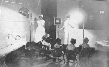 The 'Sunlight Room' circa 1930 at The Bethesda Home for Crippled Children.