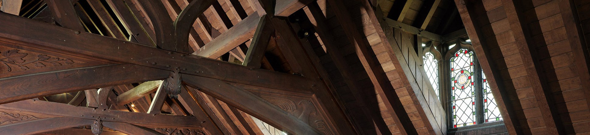 Interior of wooden church