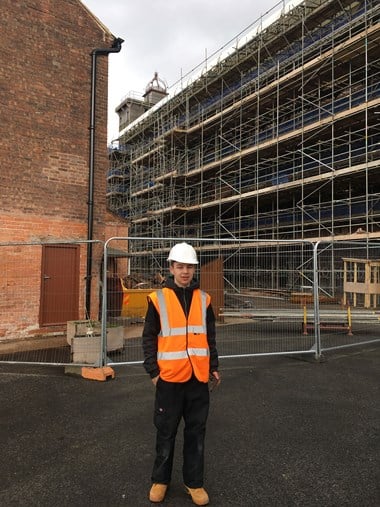 Jake, a construction A Level student at Shrewsbury Flaxmill Maltings