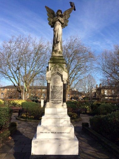 The war memorial to the 18 children of Upper North Street School who died in the first daylight German air raid of the First World War in 1917
