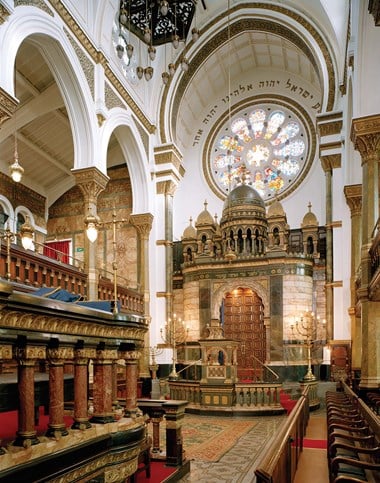 The lavish interior of the New West End Synagogue