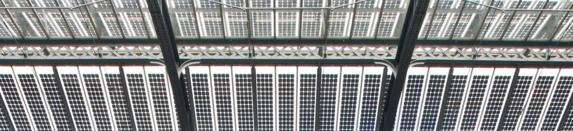 glass laminate rooftop showing photovoltaic cells