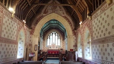 A photograph of a richly decorated church interior.