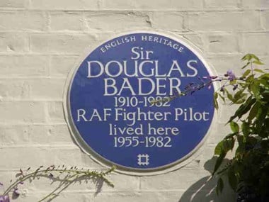 Douglas Bader was a pilot in World War II. He lost his legs in 1931, but continued with his RAF career. 