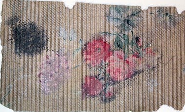 Dating to the 1860s, this floral wallpaper most likely decorated a bedroom at Brooke House.