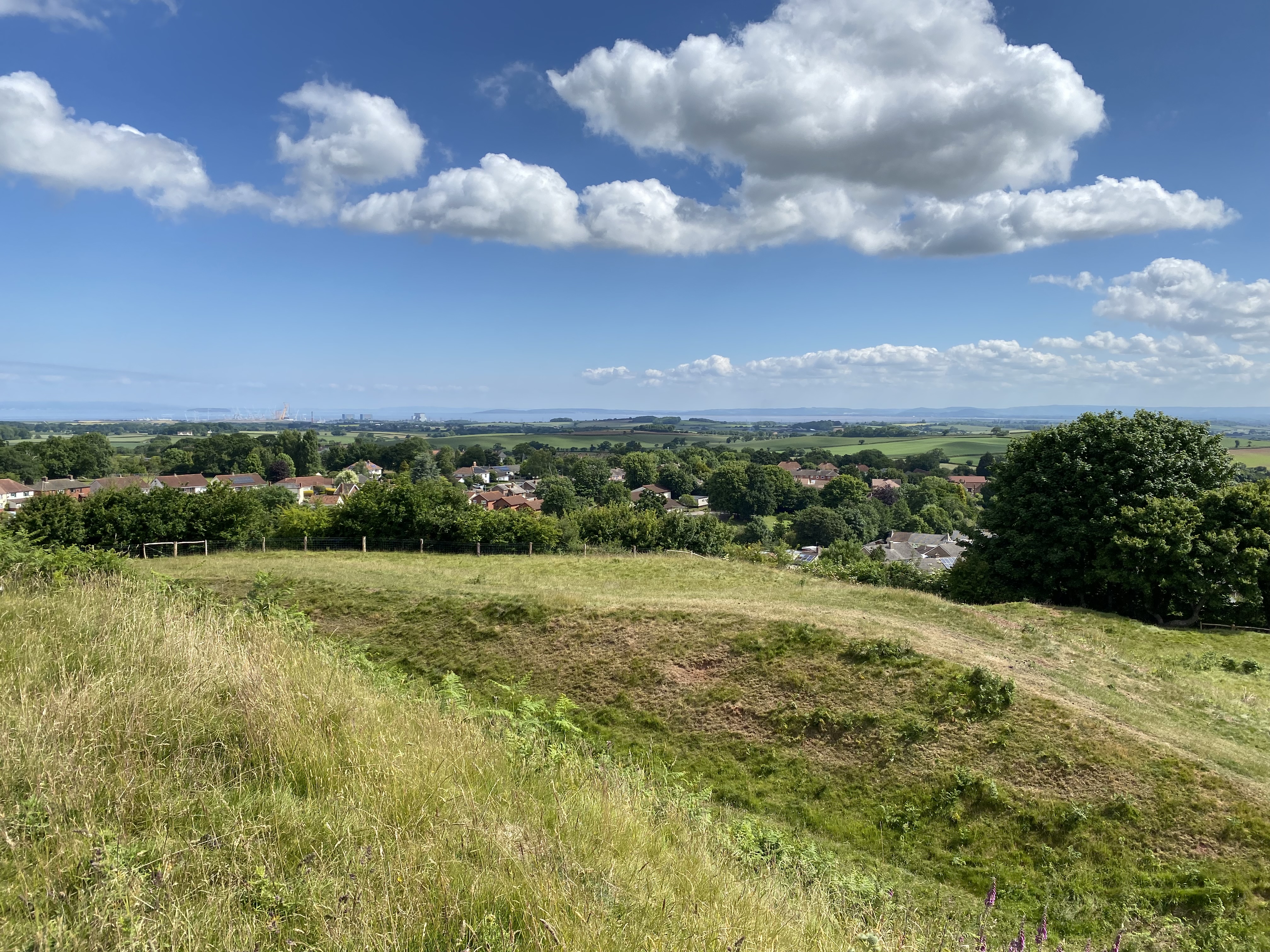 Views from the top of the mound. Looking south-east. 