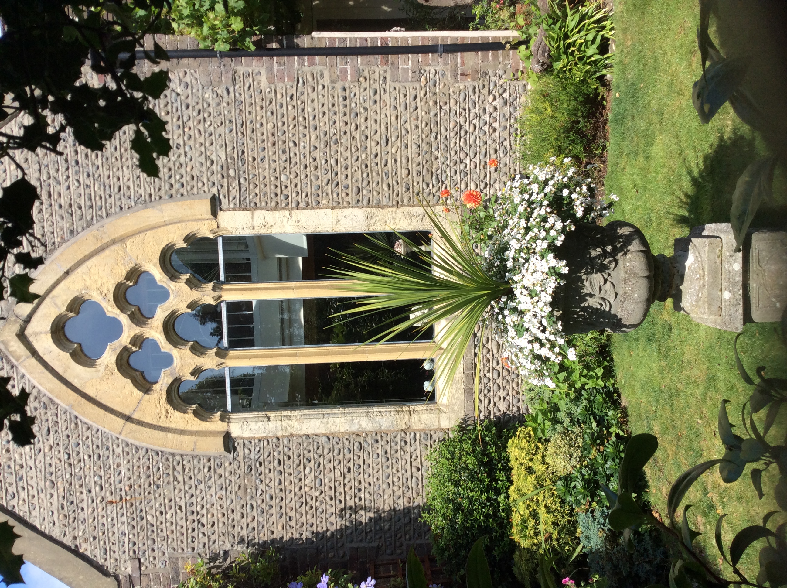 Restored south window mullions renewed c1995.