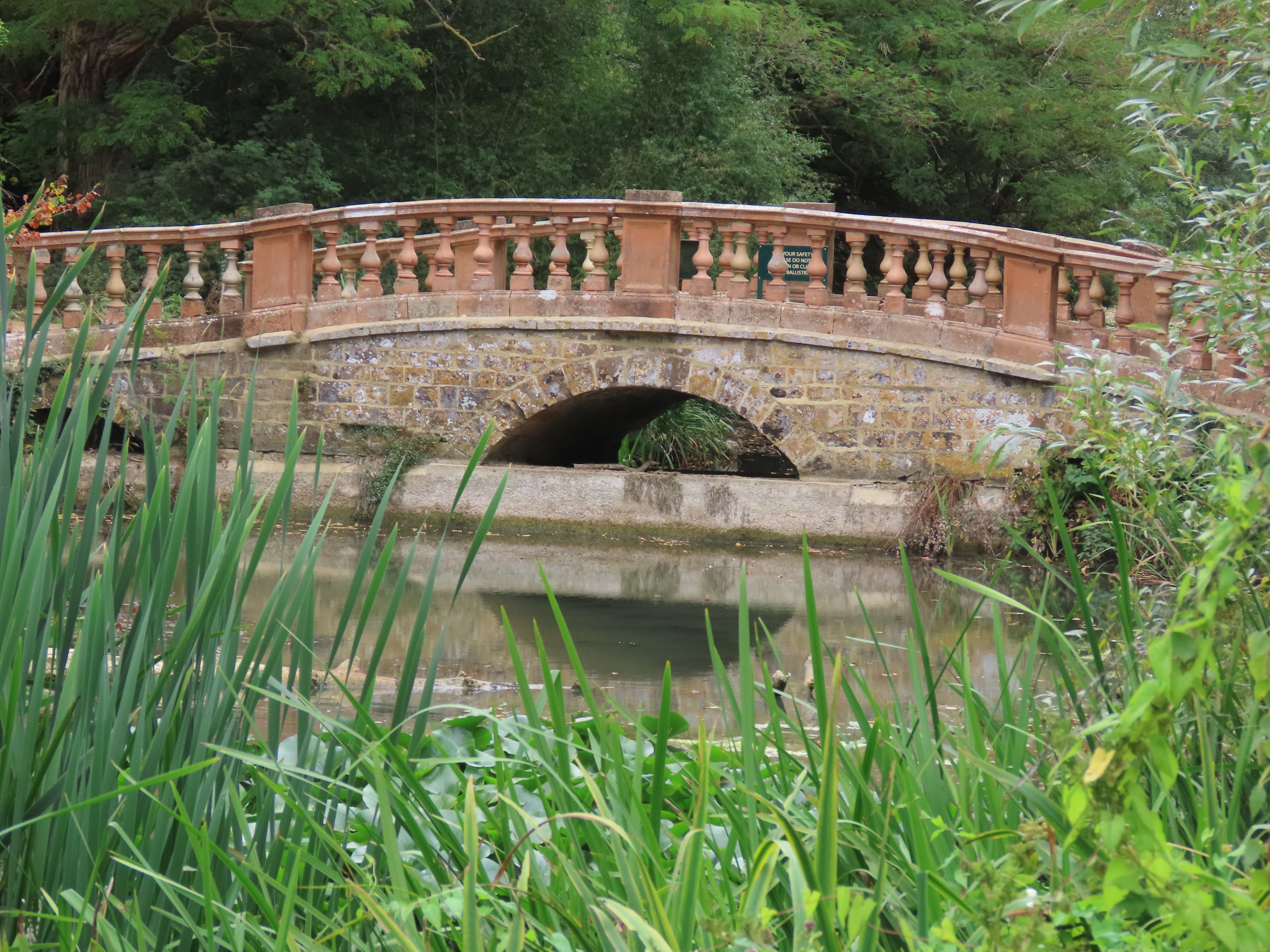 The Terracotta Bridge on the Arboretum walk at Castle Ashby Gardens, August 2025. 