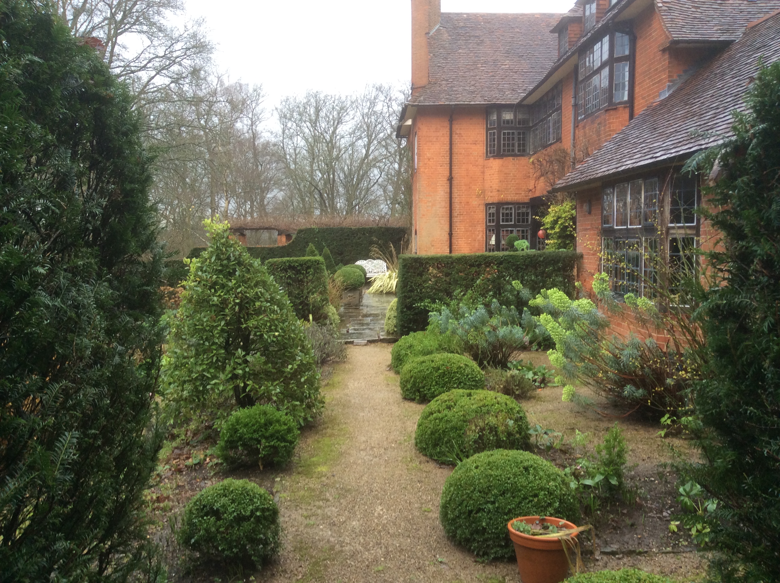 Fishers Hill House and rear garden terrace from the east
