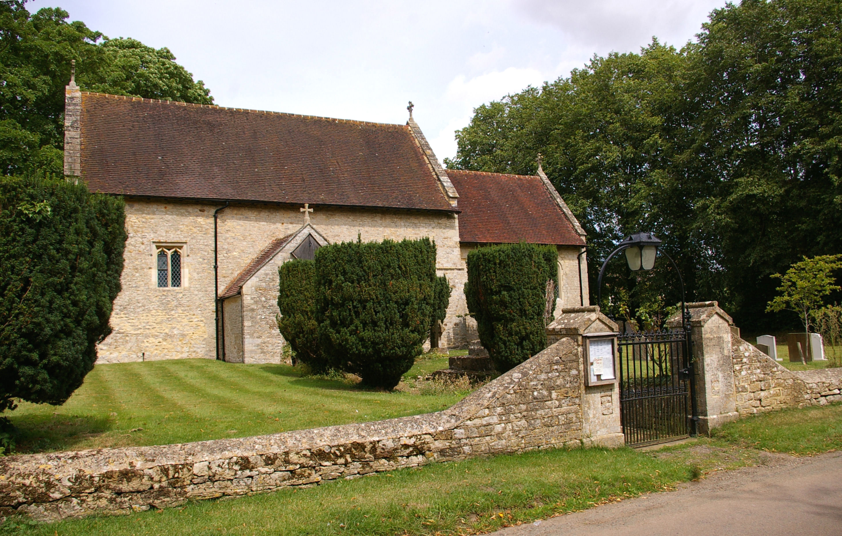 The church and yew trees