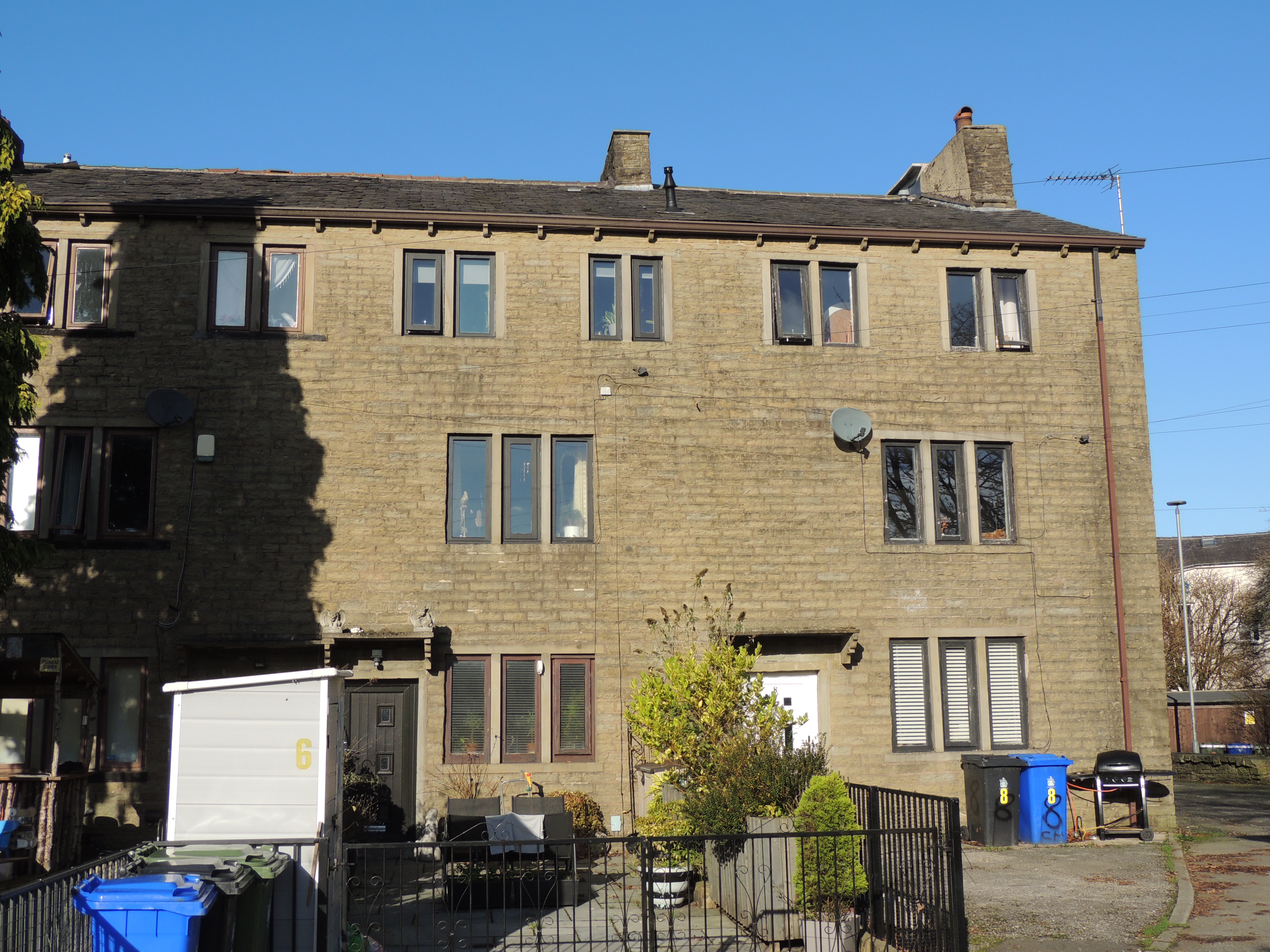 Numbers 4 to 14 Coal Hey, Haslingden. A block of 6 back-to-back houses, probably used in the domestic textile industry.