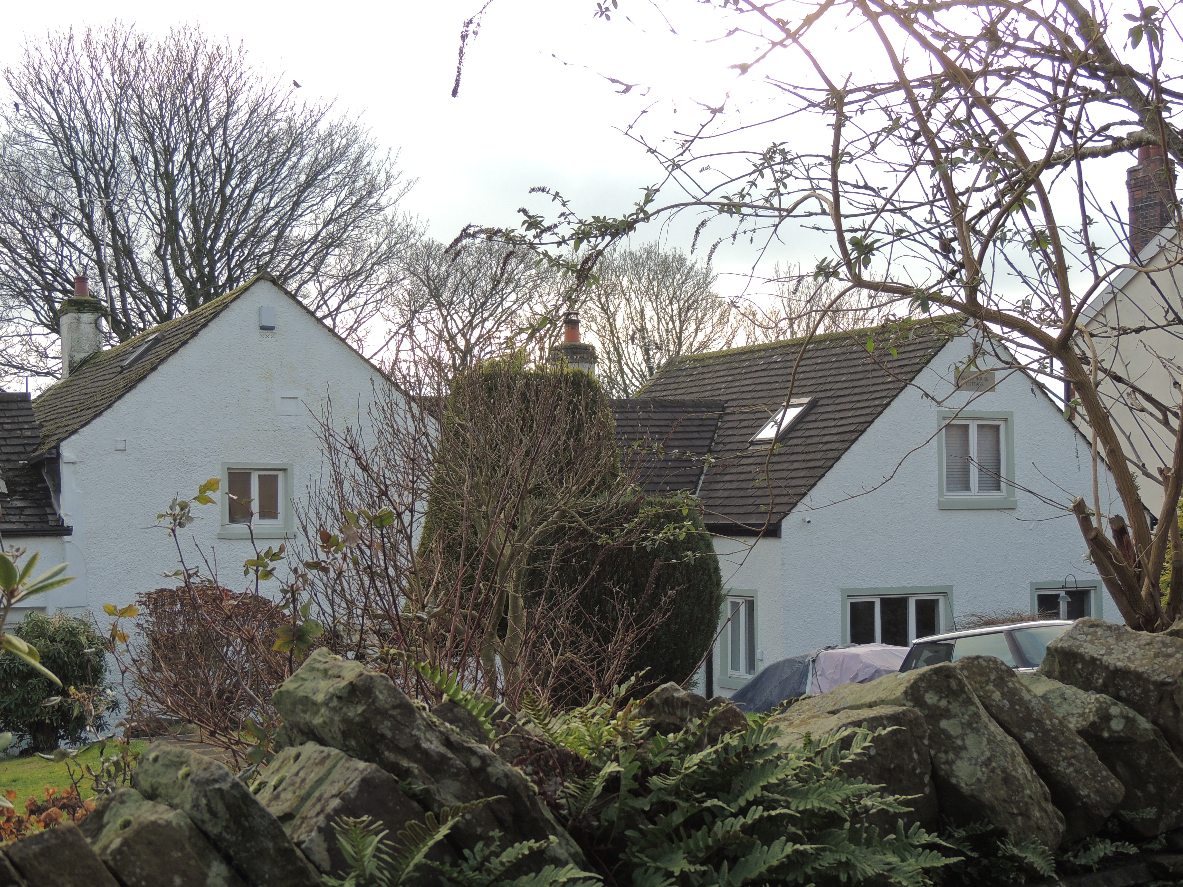Skull House on Beacon View in Appley Bridge. A house that is probably late 17th century with earlier remains.