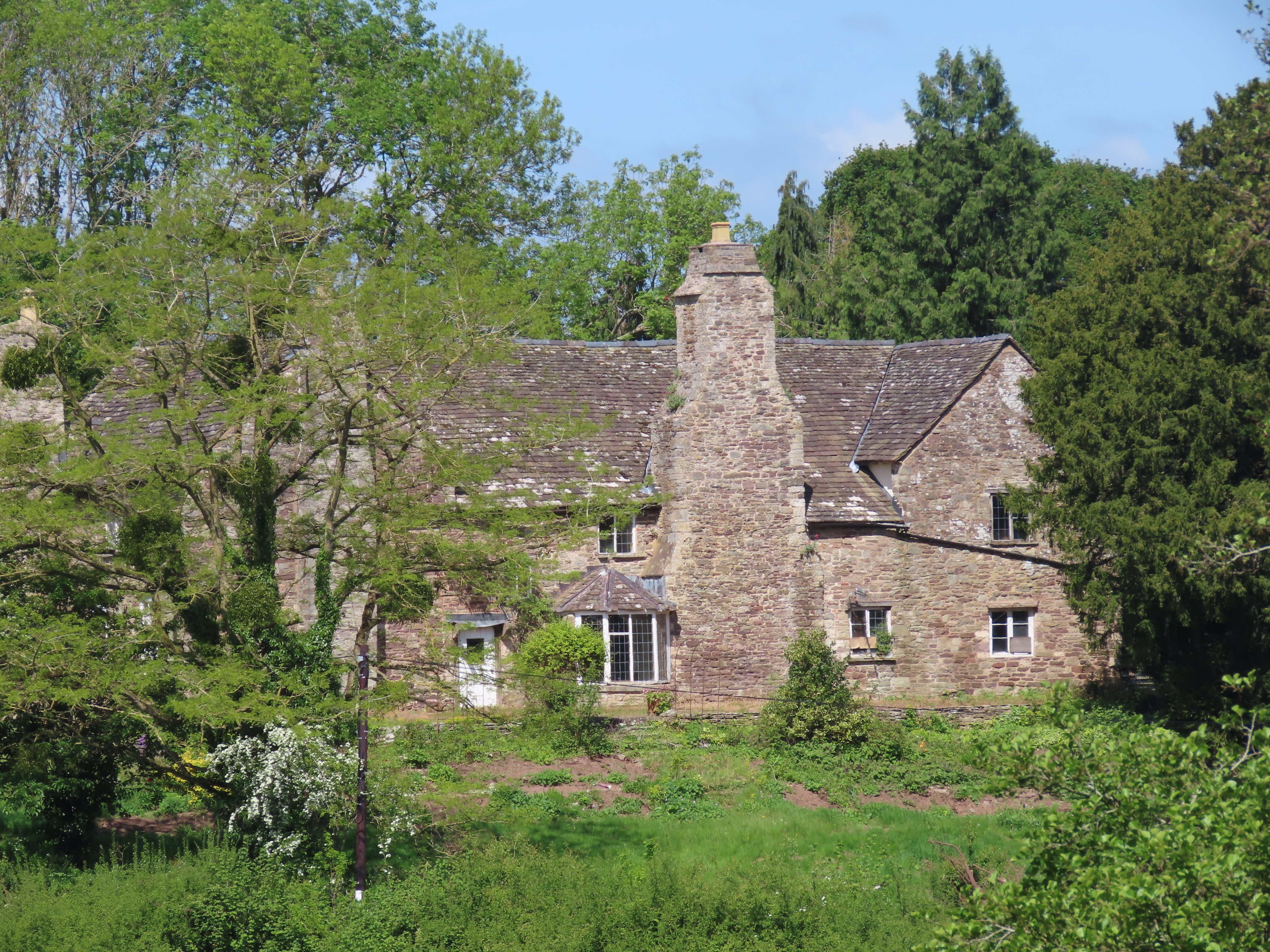 View of Old Court near the River Wye from Brobury House Gardens & Café. Early May 2025.