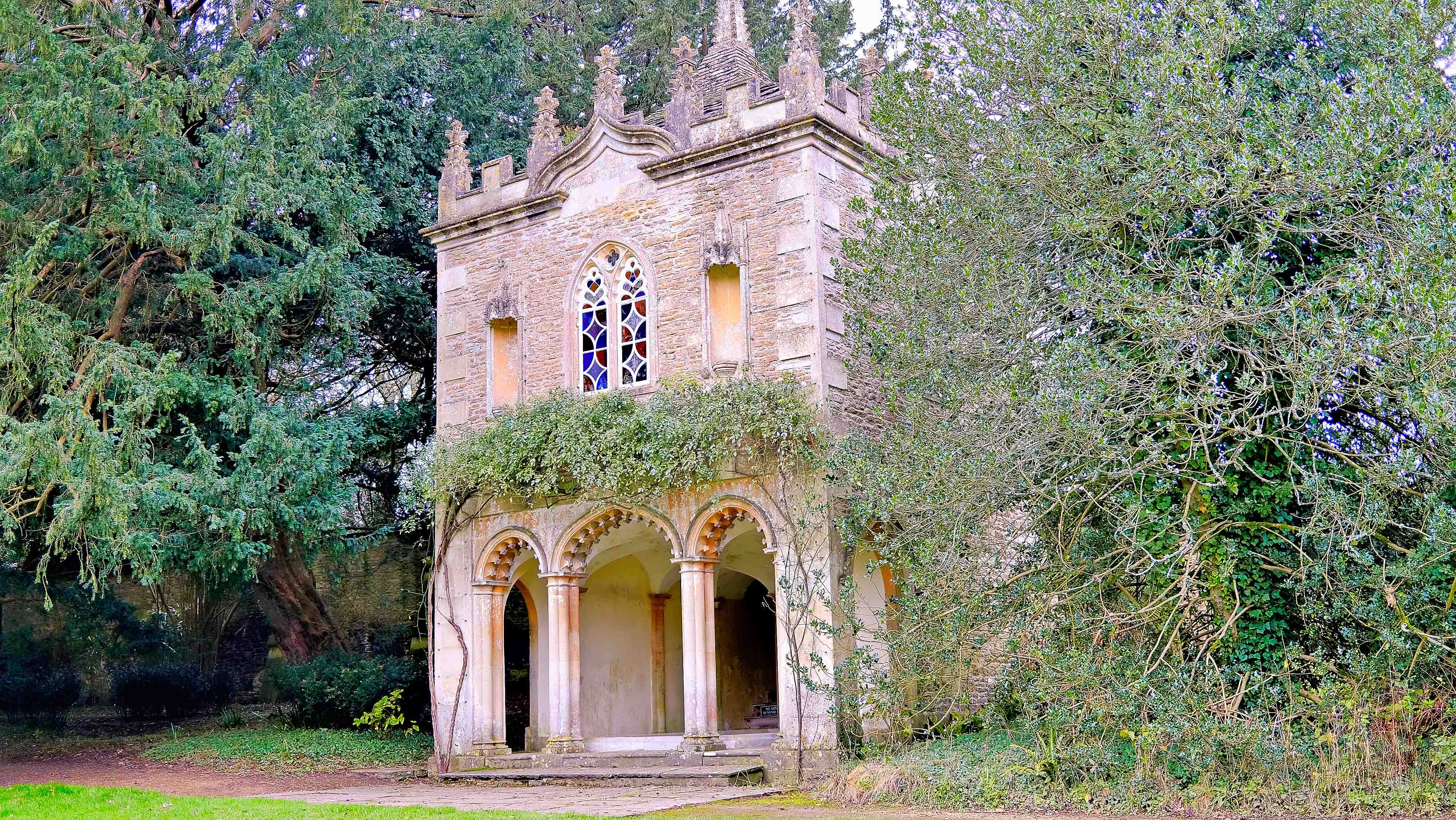 Designed c1761-3 in Corsham Court's garden by Lancelot Brown, altered 1797 and 1802 by J. Nash.