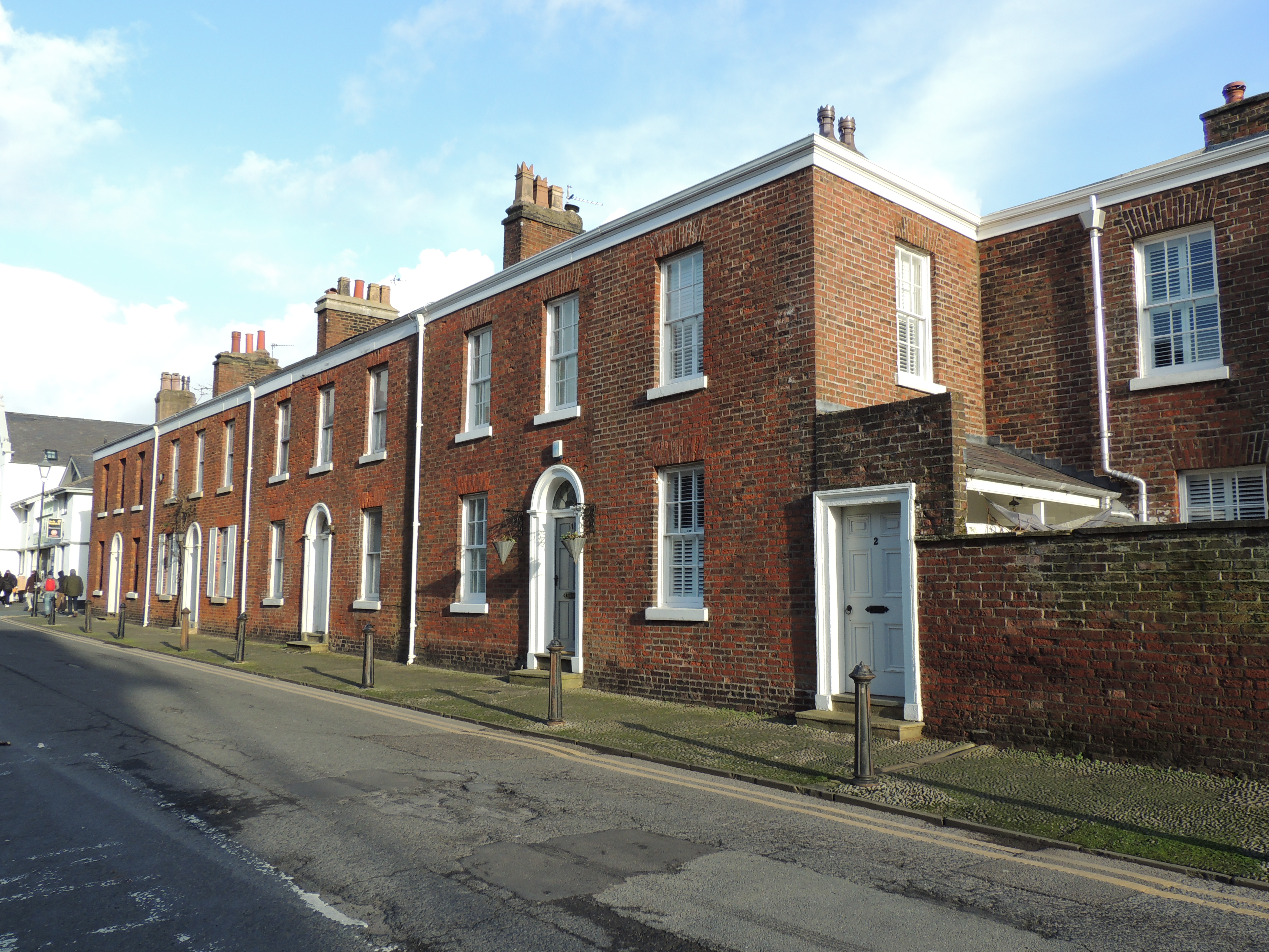 Bath Street (East side), Lytham. Numbers 2 to 10 (Even). Terraced row of 4 small town houses plus end annex circa 1830.