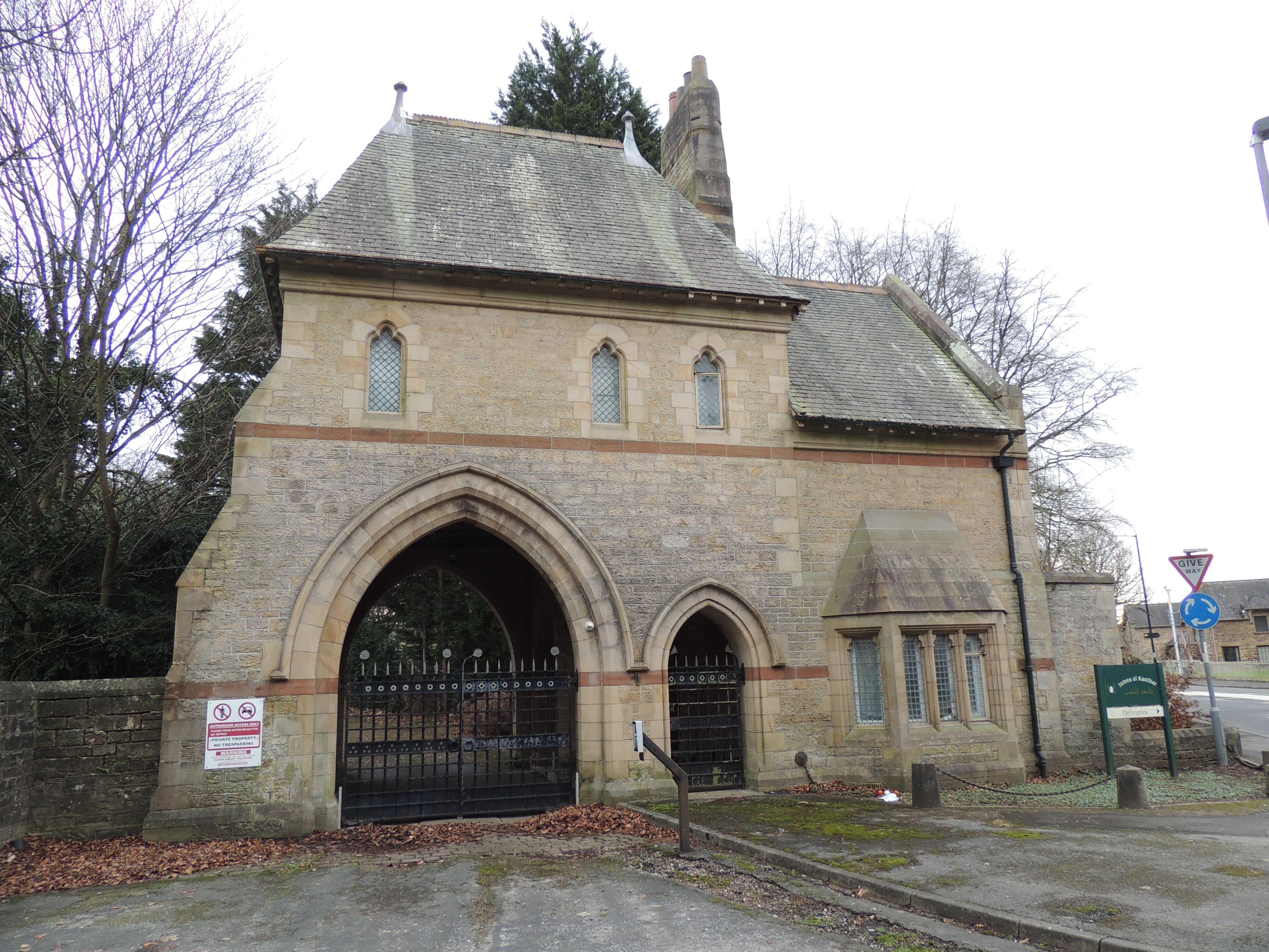 Lodge to Royal Albert Hospital. Gateway and lodge circa 1873. Designed by Paley and Austin.
