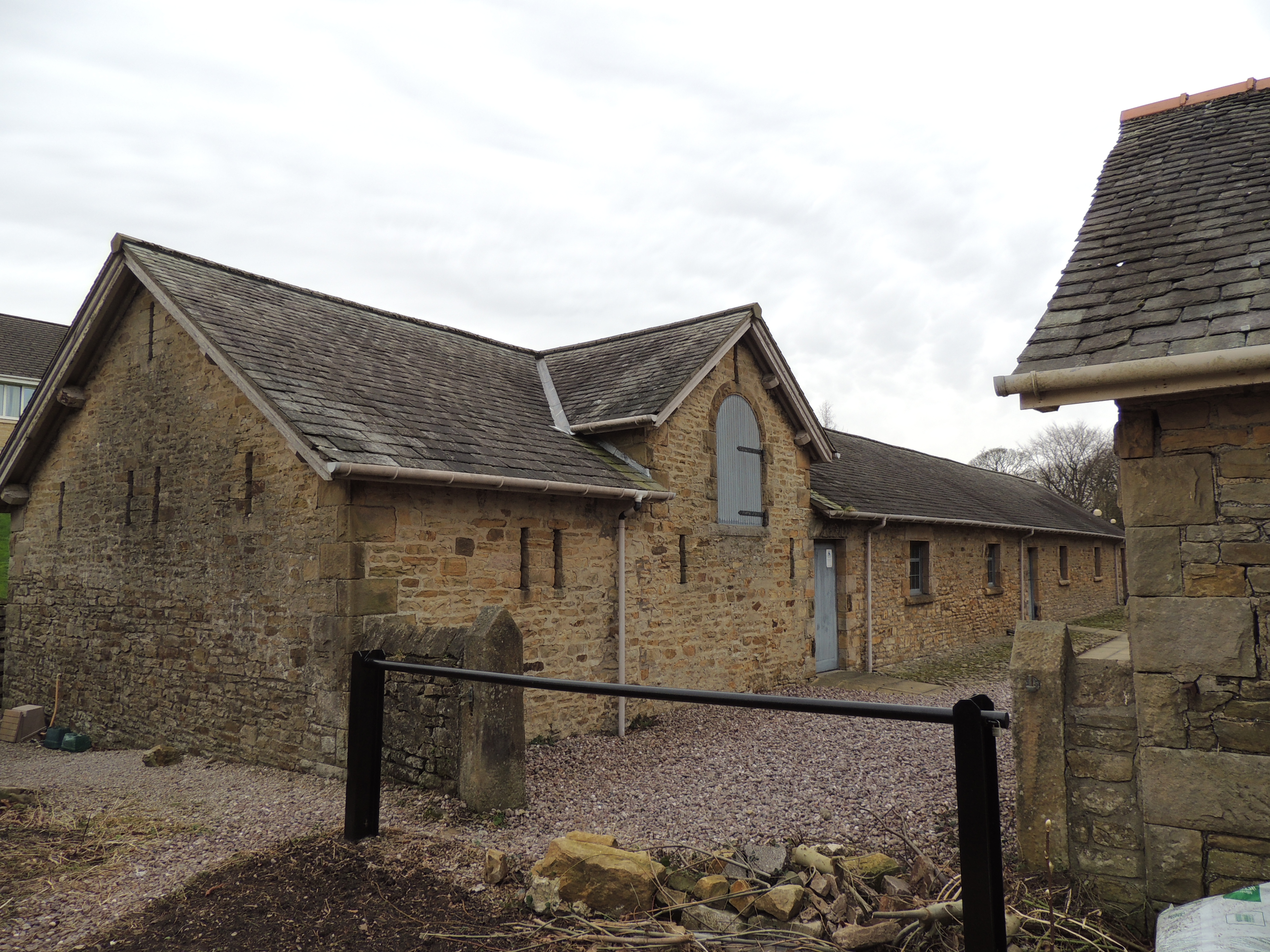 Farm buildings. Western range of buildings, Royal Albert Farm, Royal Albert Hospital. From the late 19th century.