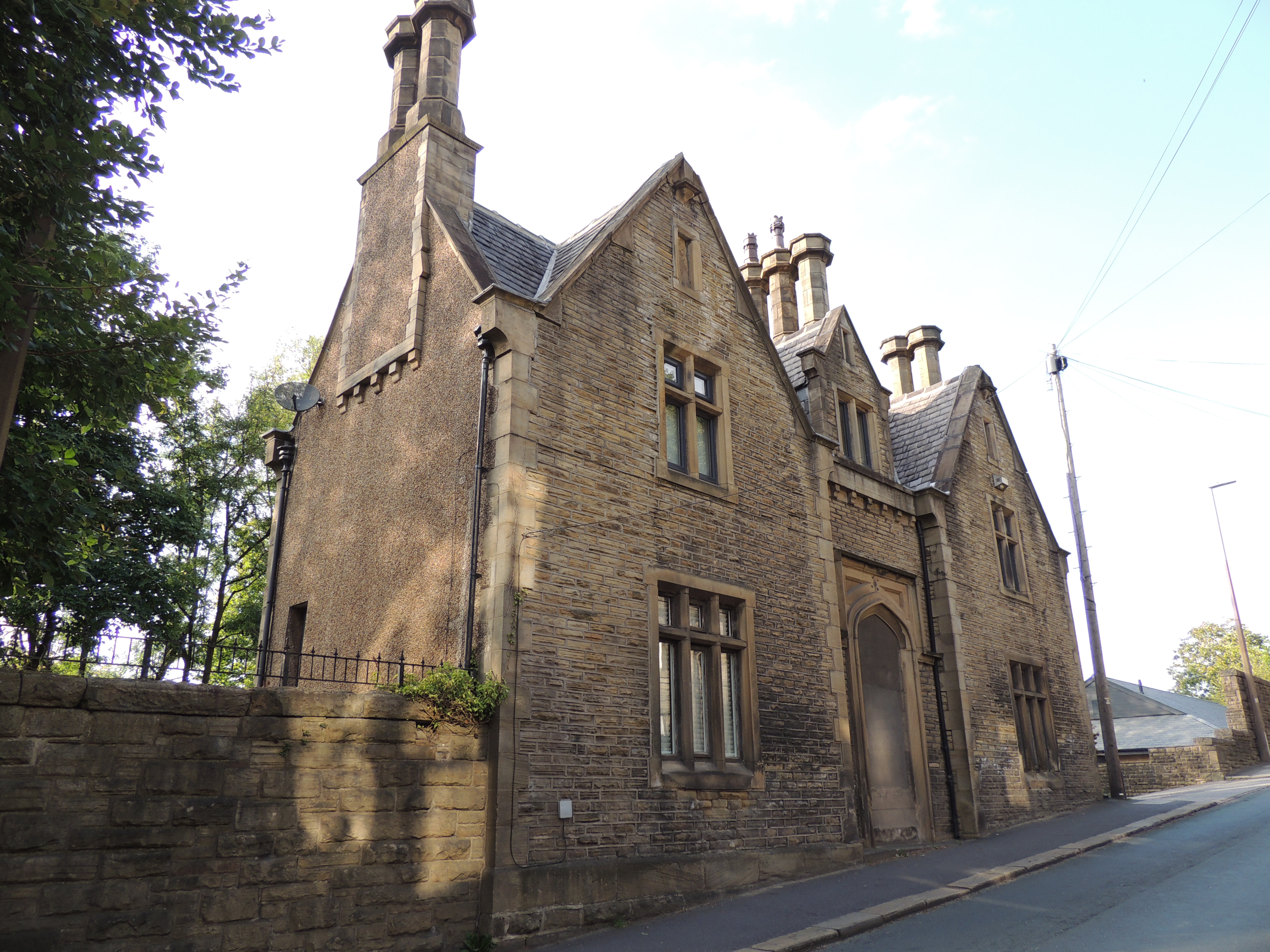 Railway Station Building. The former Station Master's house in Holmfirth, built in the mid 19th century, now disused. 