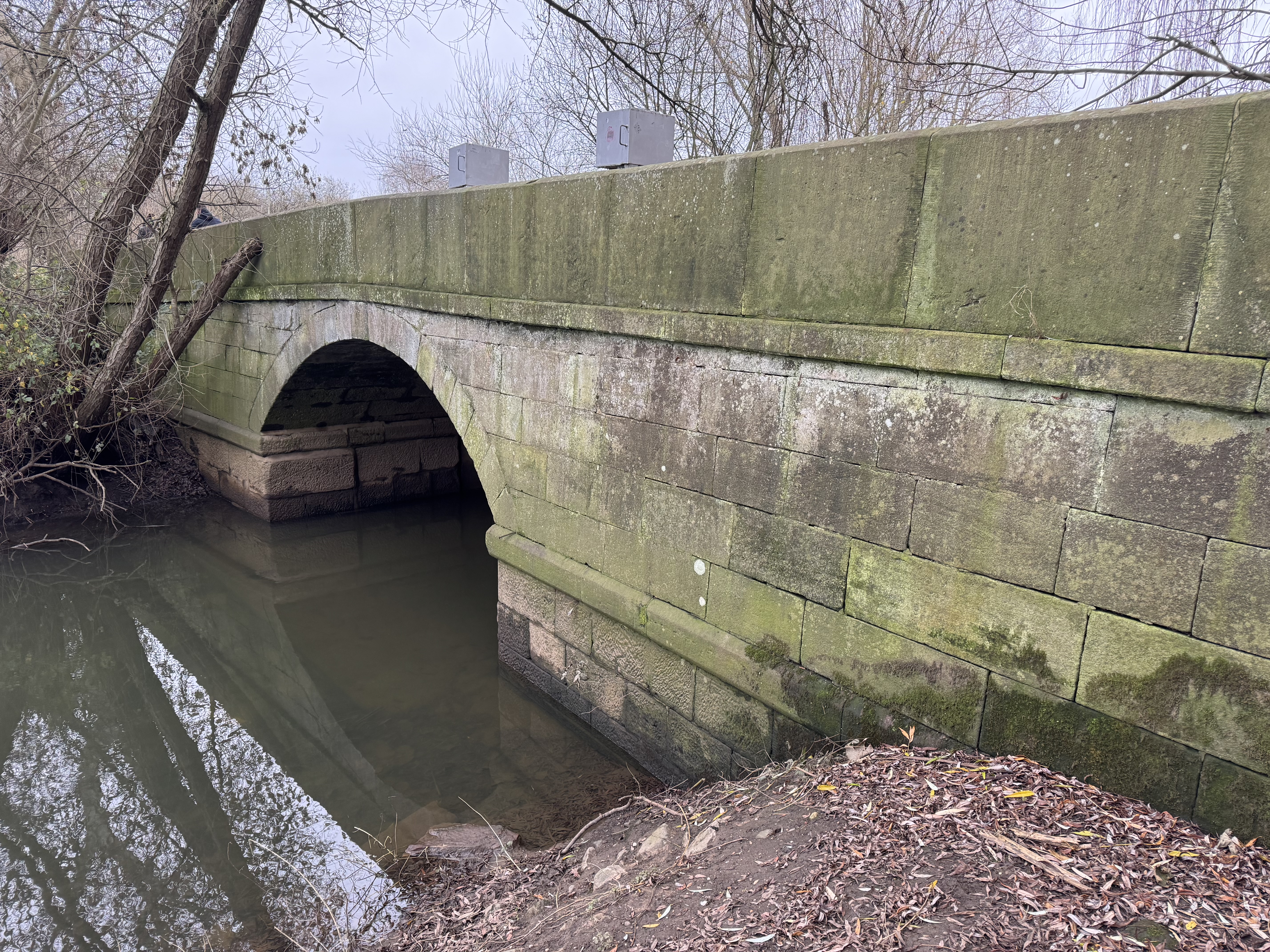South side with 20th century sluice addition. 
