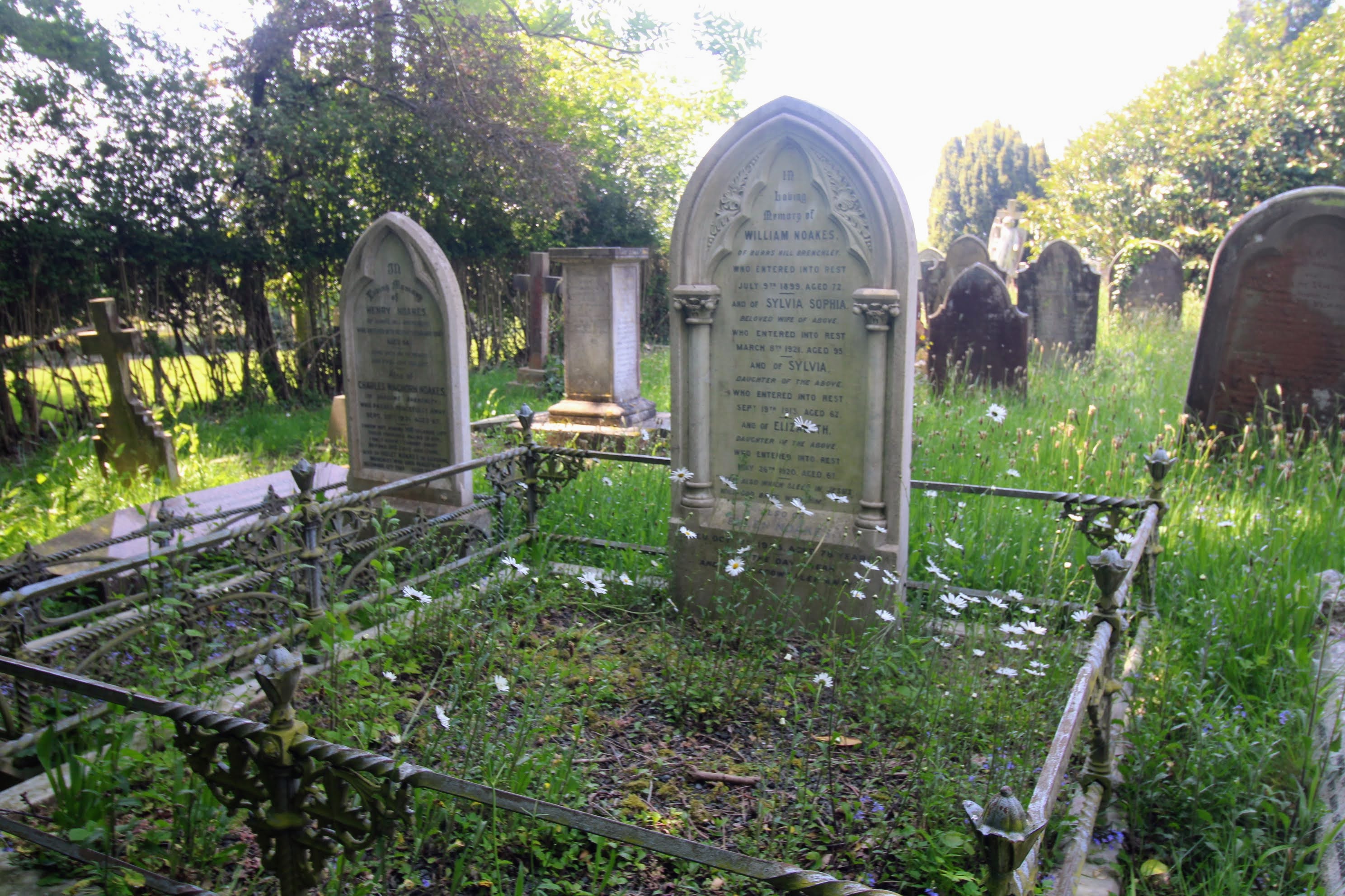 Headstone's commemorate Henry and William Noakes and their relatives
