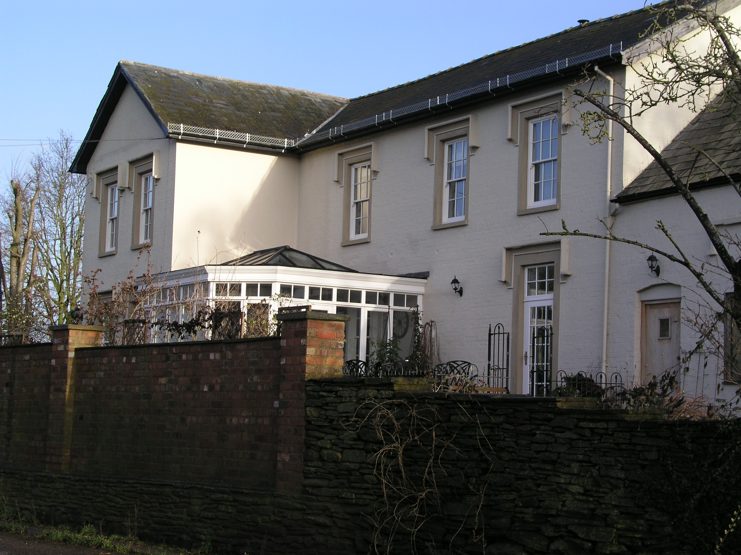 West (front ) elevation of the house taken from south.