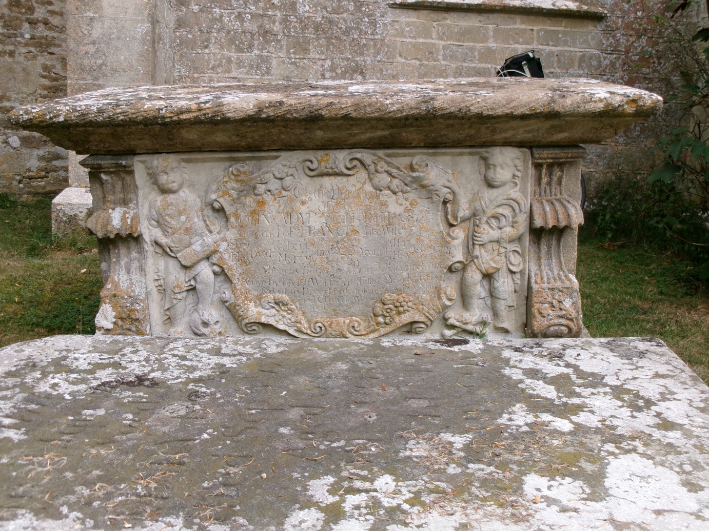 The side with cartouche naming John & Francis Adye, deceased, of the 18th century.