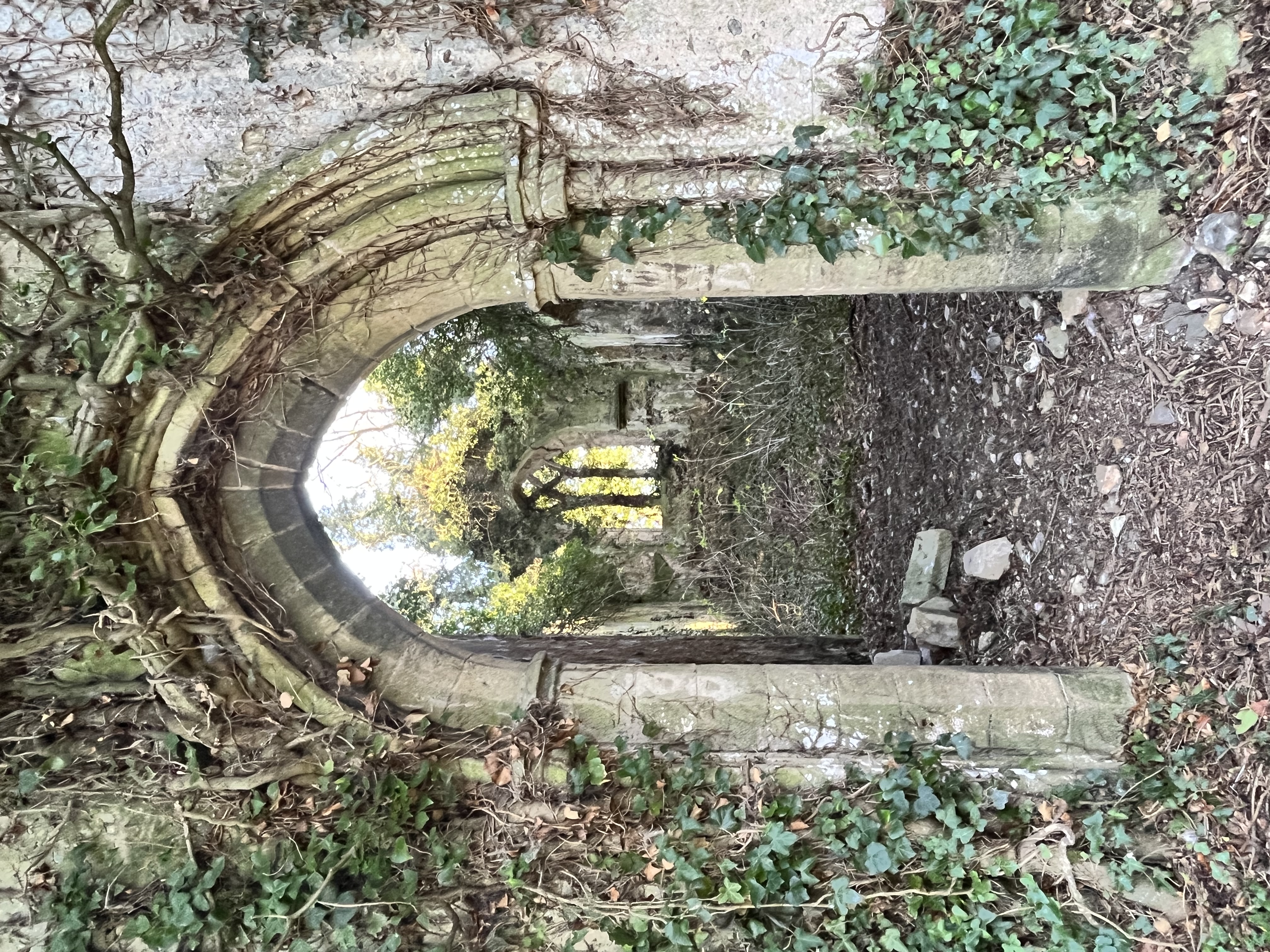 View looking into the church from the tower door