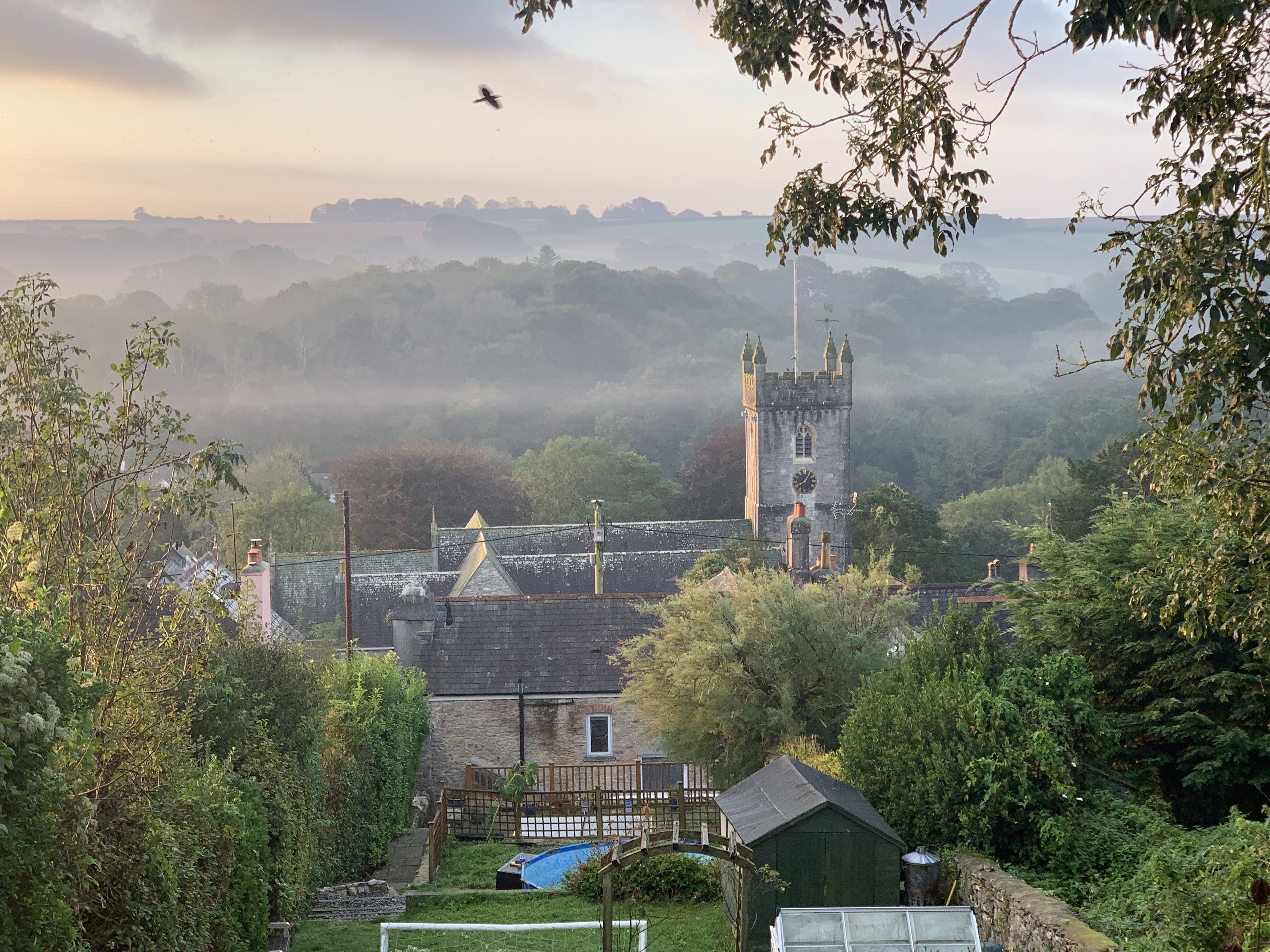 View over the village looking South towards the church.