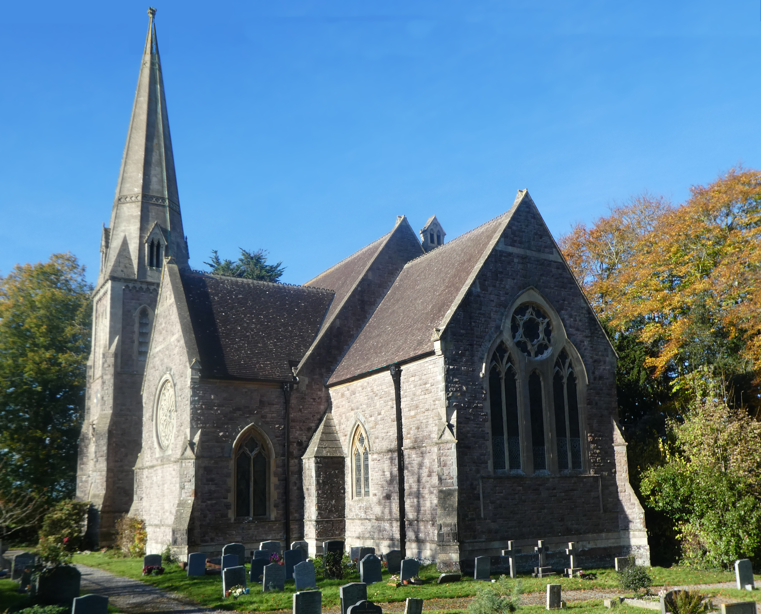 From the churchyard, towards the chancel window