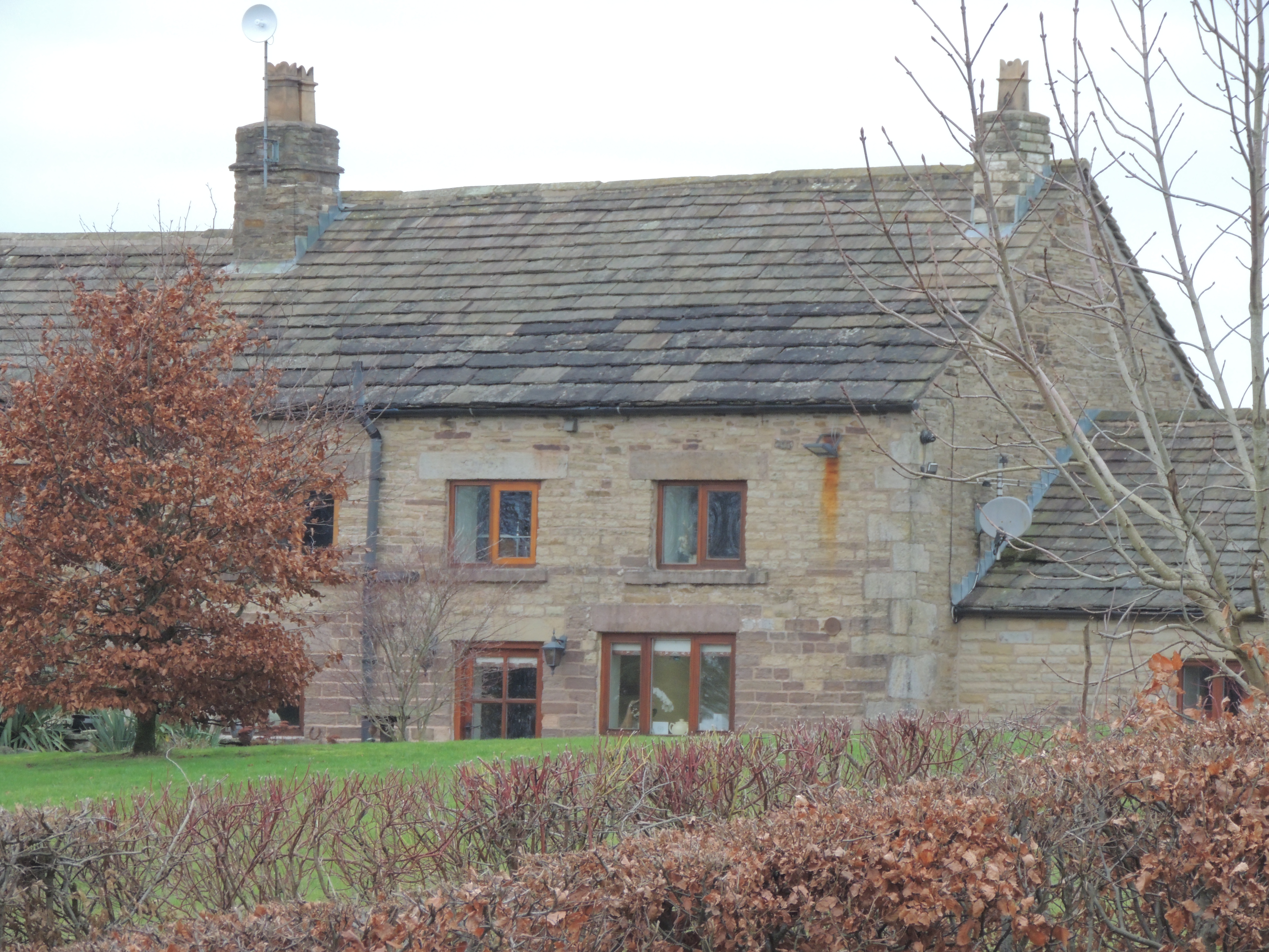 Wogden's Farmhouse off Tithebarn Lane in Heapey. A farmhouse from the 17th century, altered & enlarged 18th century. 