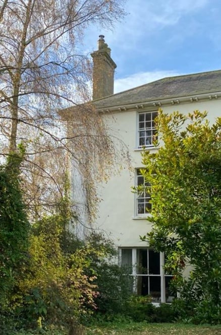 South most bay of the five bay East facing façade.