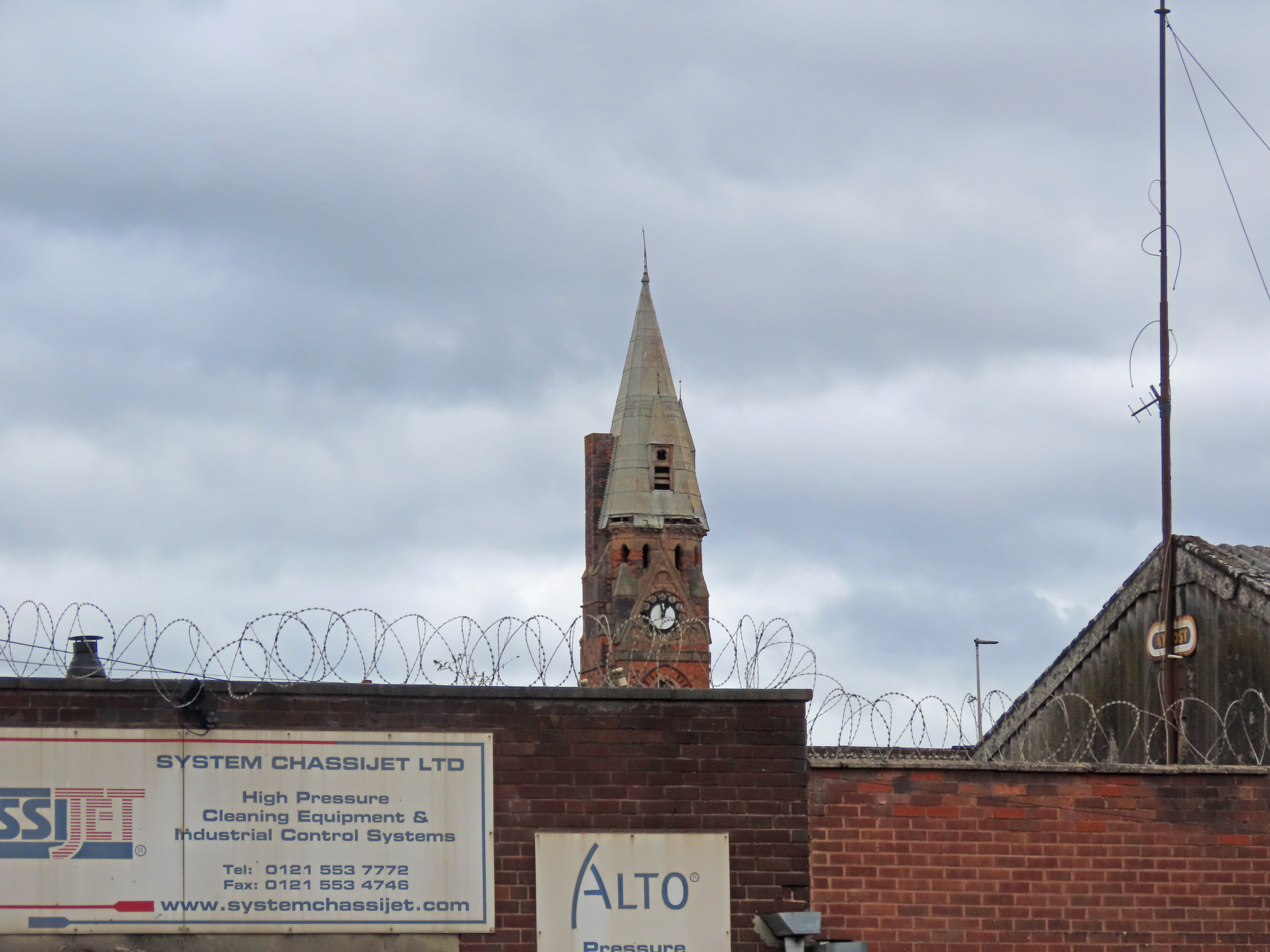 Clock tower of Haliburton House (formerly Kenrick Building), Smethwick. 