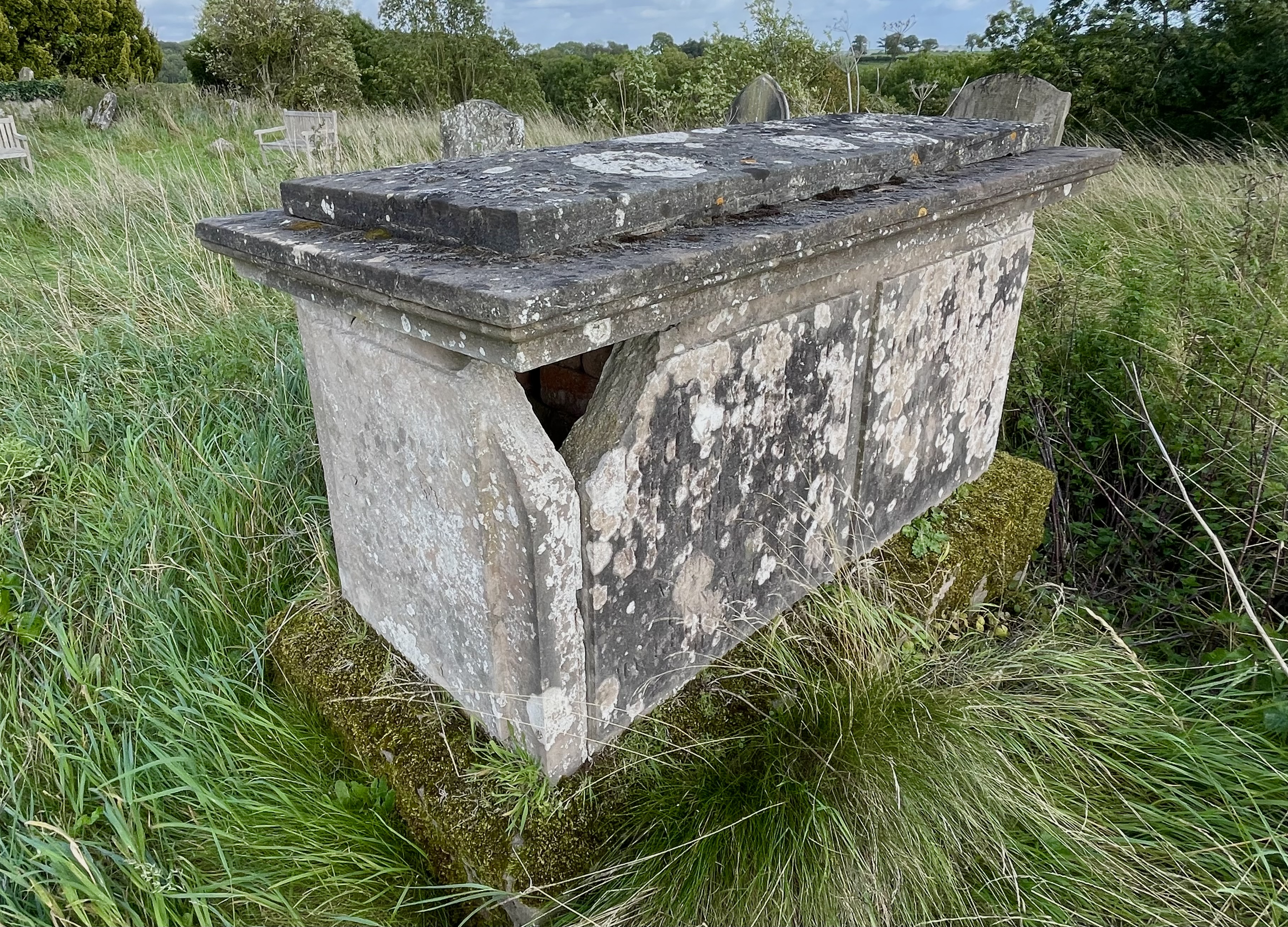 General view from south west showing damage to corner.