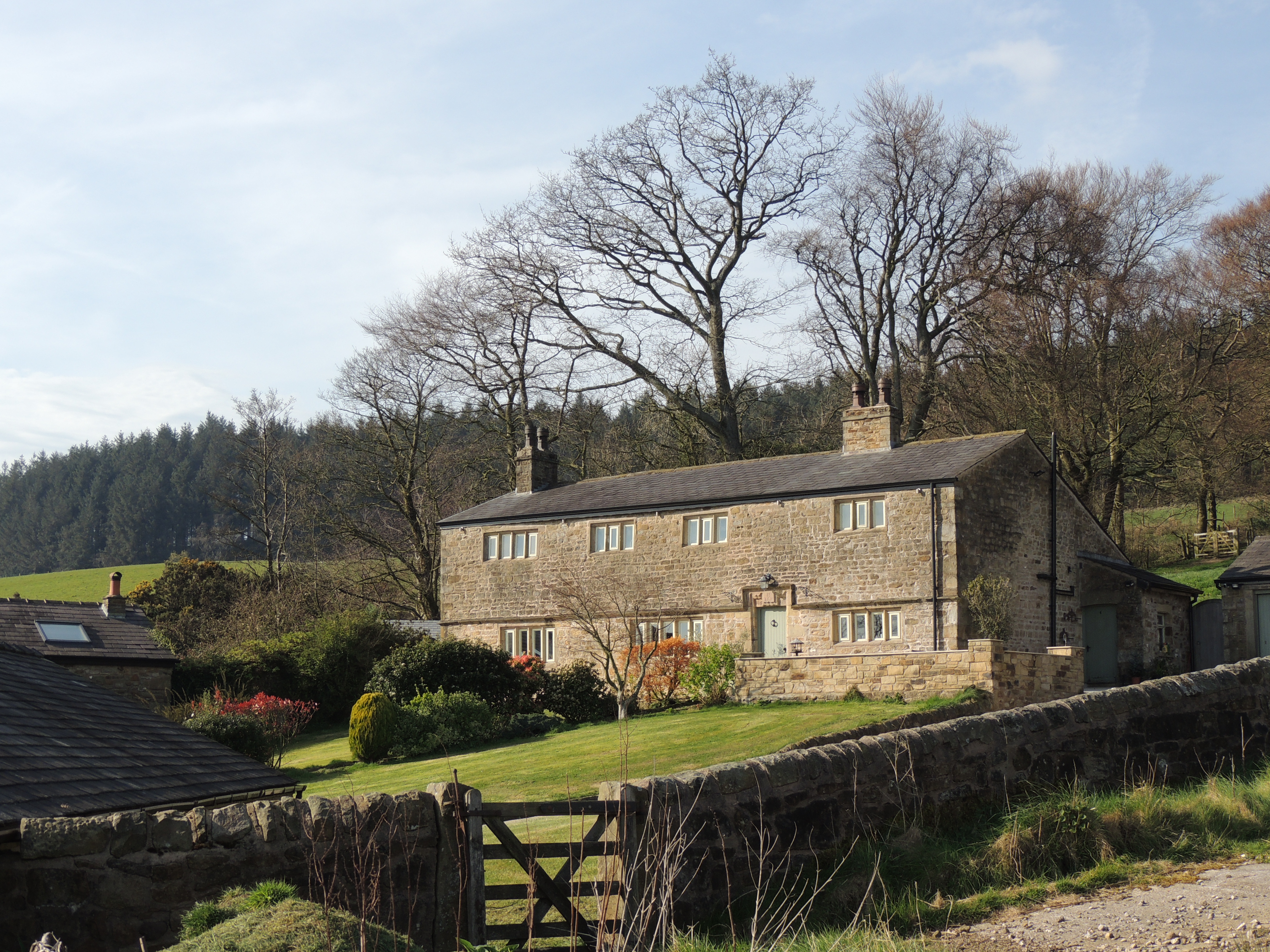 Wood Fold Farmhouse in Whitechapel, Goosnargh. A farmhouse that is dated 1696 on the lintel. 