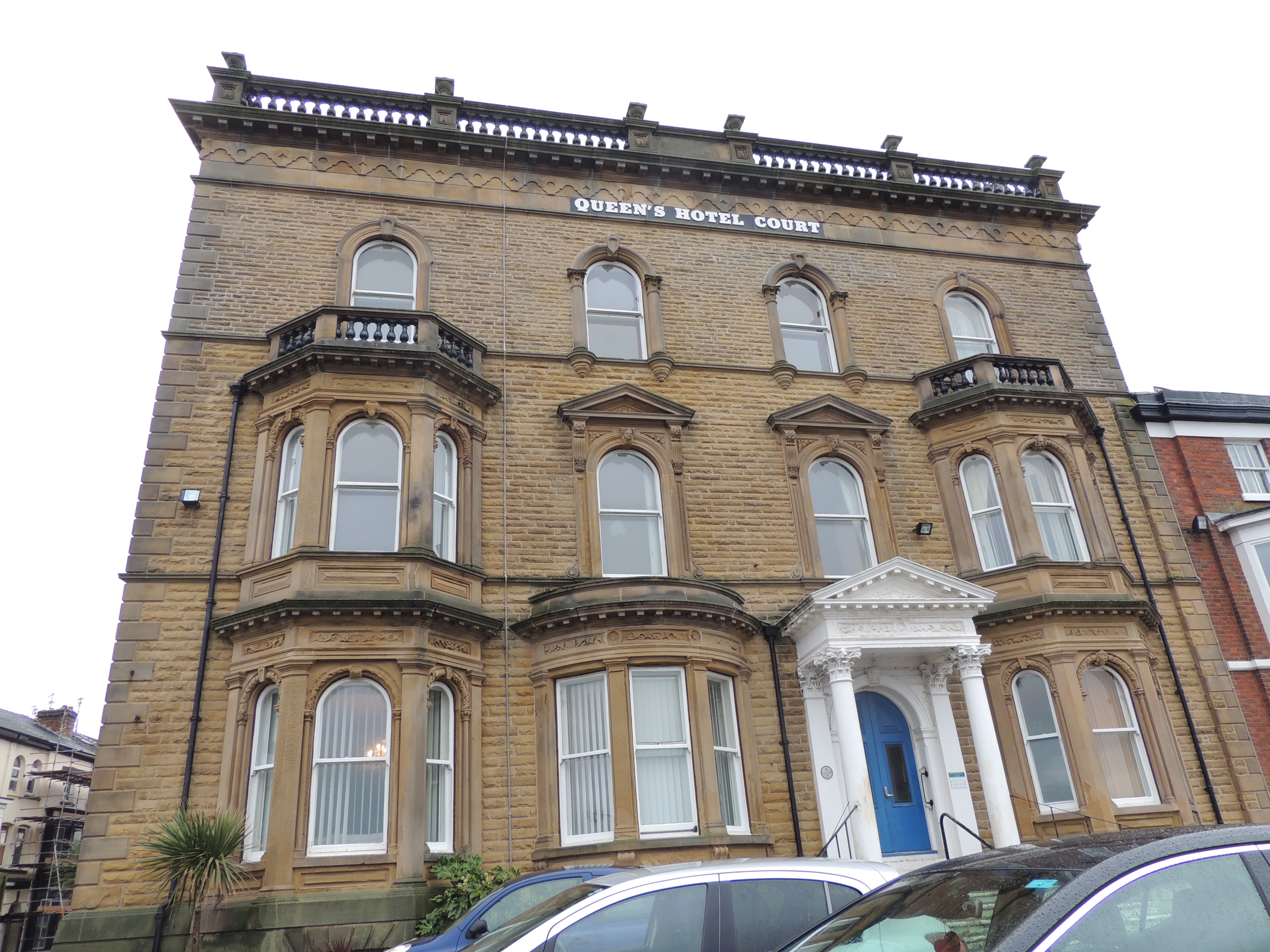The former Queens Hotel on the Promenade at Southport. A hotel originally built in 1866, and later enlarged to rear. 