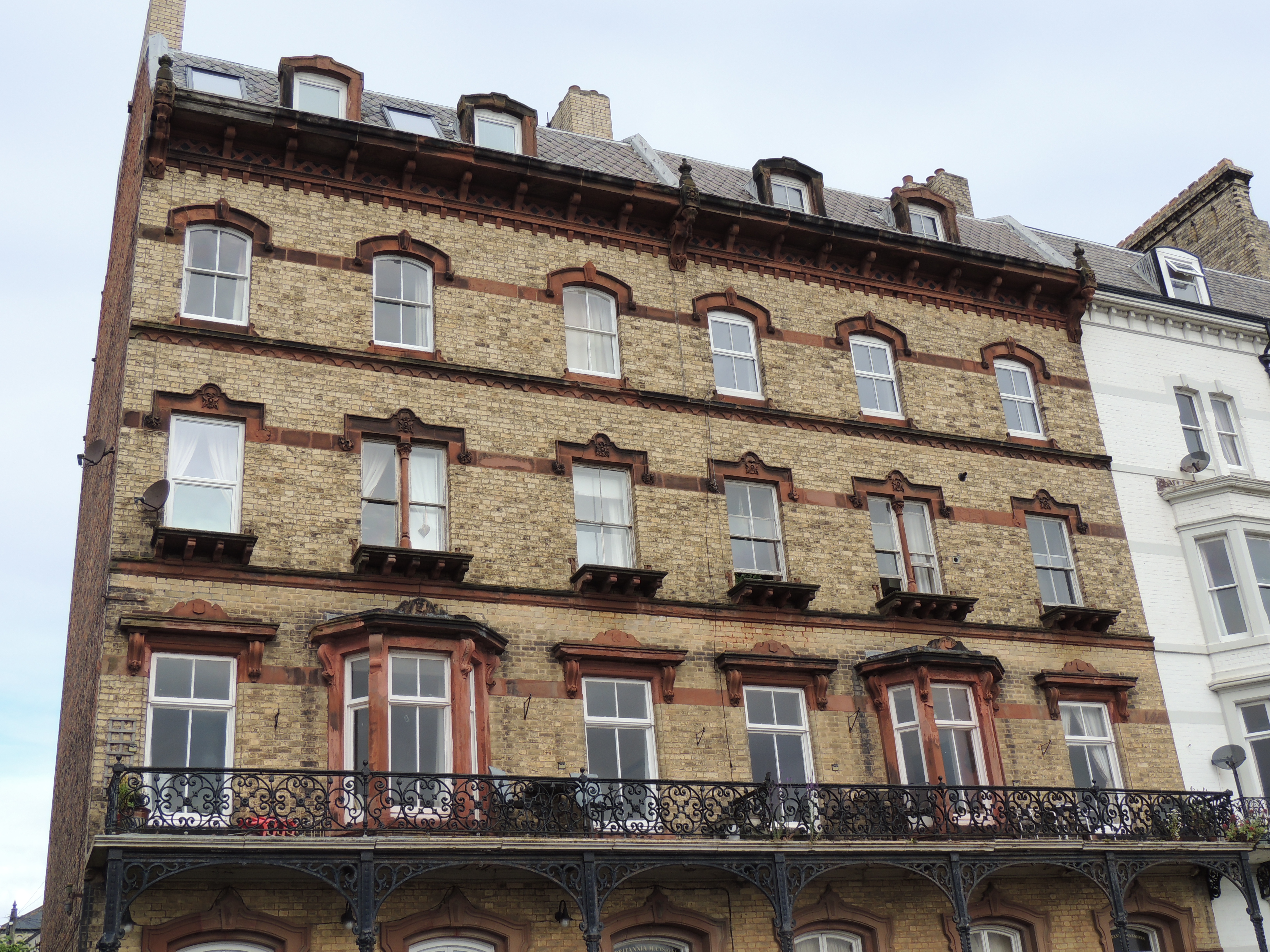 Britannia Mansions and attached railings, Saltburn by the Sea