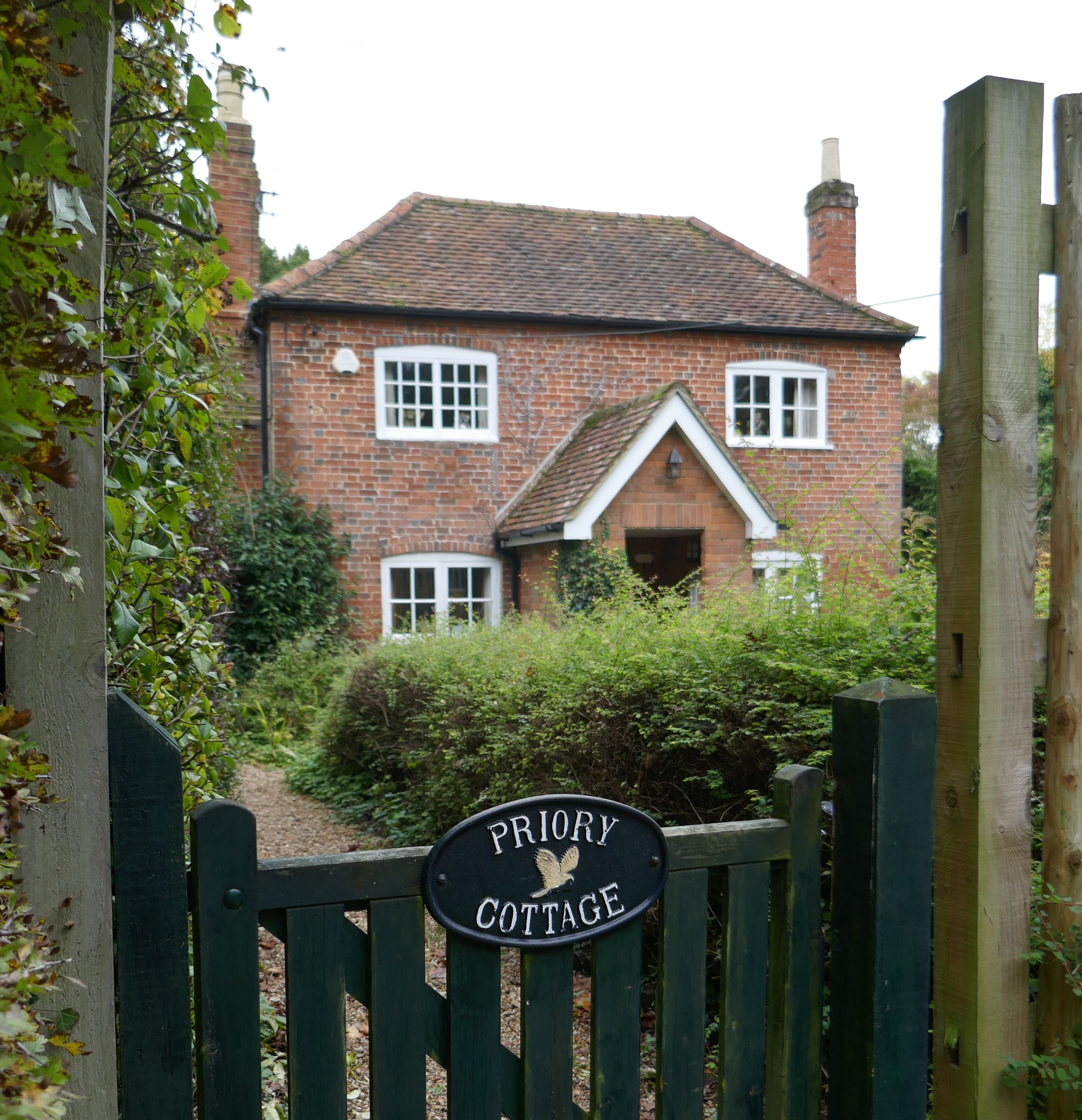 Front view of the cottage, taken looking over the front gate