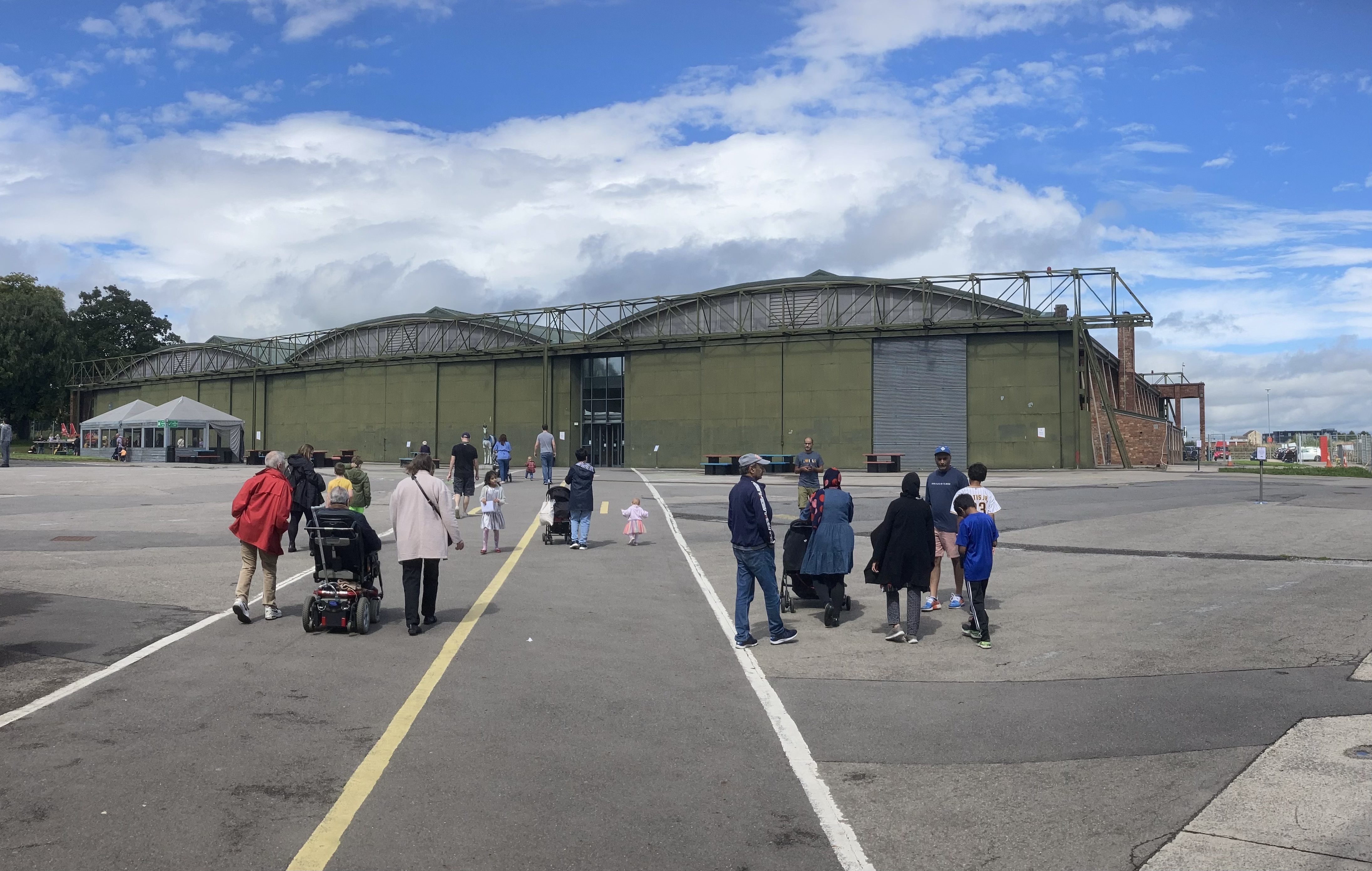 Belfast truss roof at Filton triple hangars, now Aerospace Bristol museum 
