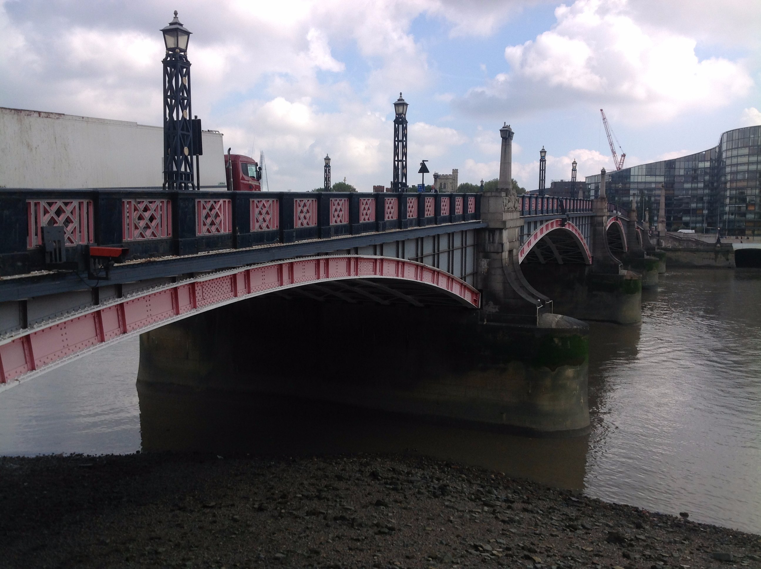 Lambeth Bridge and attached parapets light standards associated