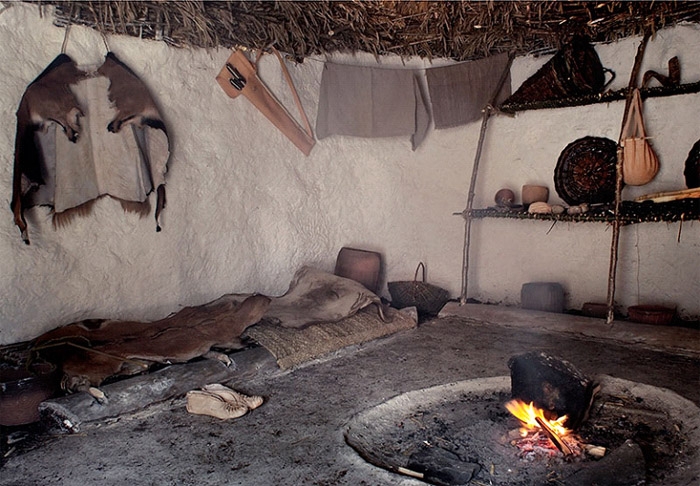 Interior Of Reconstructed Neolithic New Stone Age House Stonehenge   11767 700 