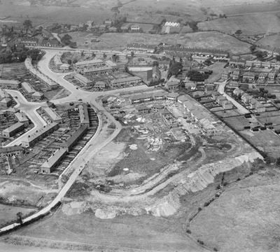 The residential area at Harewood Road under construction, Irlam, 1937