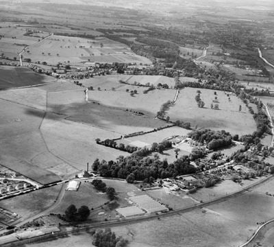St Margaret's Bury and surrounding countryside, St Margarets, from the south-east, 1938