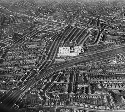 Herne Hill North Railway Junction and the surrounding residential area, Brixton, 1939