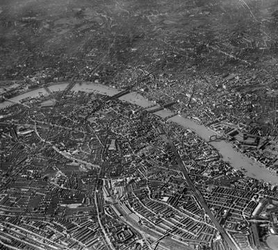 Lambeth, Bermondsey and the River Thames from Westminster Bridge to Tower Bridge, London, 1939