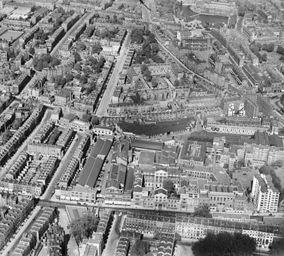 The Royal Free Hospital, Kelvinator Ltd Works and environs, St Pancras, 1939