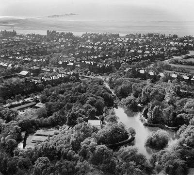 Hesketh Park and the surrounding residential area, Southport, 1936